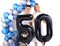 Black 50 Number Balloons Giant Jumbo Number 50 Foil Mylar Balloons for Women Men 50th Birthday Party Supplies 50 Anniversary Events Decorations